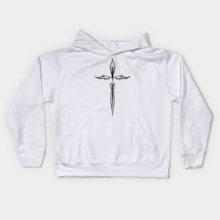 Beautiful Religious Cross Faith line Art Design Kids Hoodie